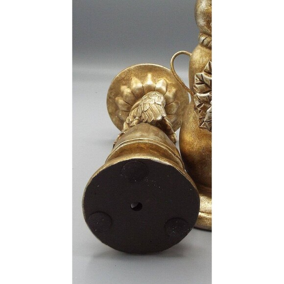 Victorian 3 Set Gold Antiqued Gilded Candleholders Christmas Angel Santa Snowman - Picture 11 of 16